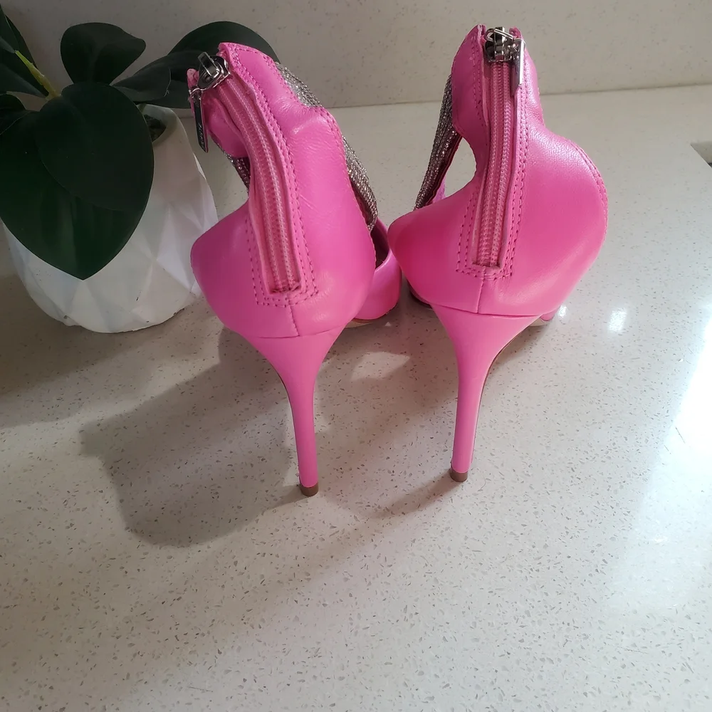 Schutz Elegant Pink Ankle Strap Heels Size 7.5 - Picture 6 of 9